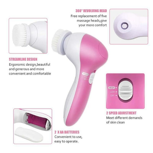 5-in-1 Deep Cleansing Facial Brush Set